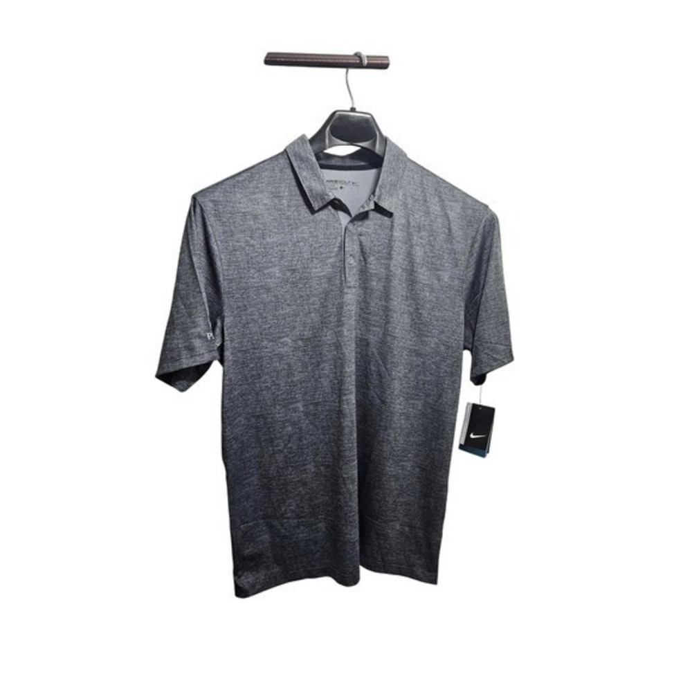 NIKE GOLF Mens DRI FIT Short Sleeve Polo‎ Shirt Gray Logo ROCA PATRON Size L NWT